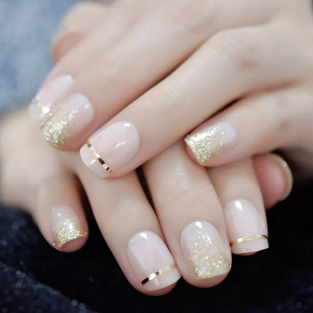 gel Cover False Nails Gold Glitter Nude Ladi's Press On Fingernails Short with Adhesive Tabs Perfect for daily
gel Cover False Nails Gold Glitter Nude Ladi's Press On Fingernails Short with Adhesive Tabs Perfect for daily