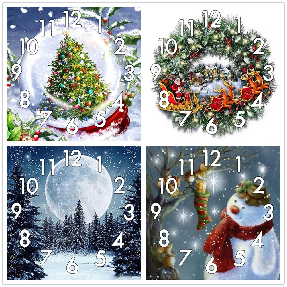 

Dpsprue Full Diamond Painting Cross Stitch Christmas Snow Mechanism Mosaic 5D Diy Square Round 3d Embroidery Gift