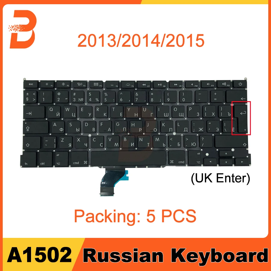 Клавиатура a1502 с русской раскладкой для Macbook Retina, клавиатура с большими клавишами, 5 шт./лот, 13 дюймов, A1502, Русская раскладка, 2013, 2014, 2015 лет
Клавиатура a1502 с русской раскладкой для Macbook Retina, клавиатура с большими клавишами, 5 шт./лот, 13 дюймов, A1502, Русская раскладка, 2013, 2014, 2015 лет
