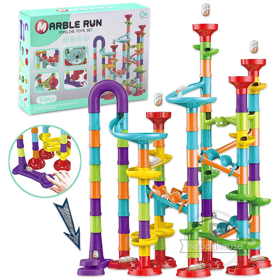 

Marble Run гоночный трек строительные блоки Дети 3D лабиринт мяч игрушка-рулон DIY Marble Run гонки Coaster набор 80/105/103/133 шт Рождественский подарок