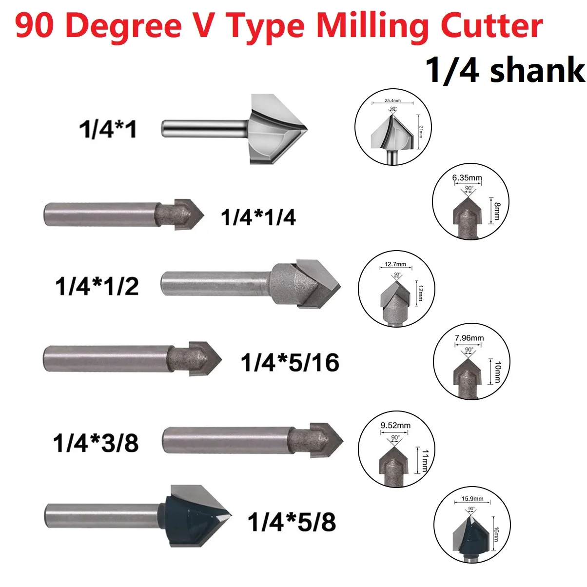 1PC 1/4 Inch Shank 90 Degree V Groove Router Bit Set CNC Engraving Drill Bits Solid Hardened Steel Router Bits High Quality
1PC 1/4 Inch Shank 90 Degree V Groove Router Bit Set CNC Engraving Drill Bits Solid Hardened Steel Router Bits High Quality