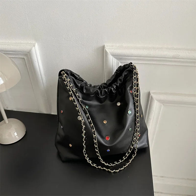 

Women's Shoulder Bags PU Leather Casual Tote Bag Fashion Composite Handbag Large Capacity Chain Crossbody Bag Shopping Bag