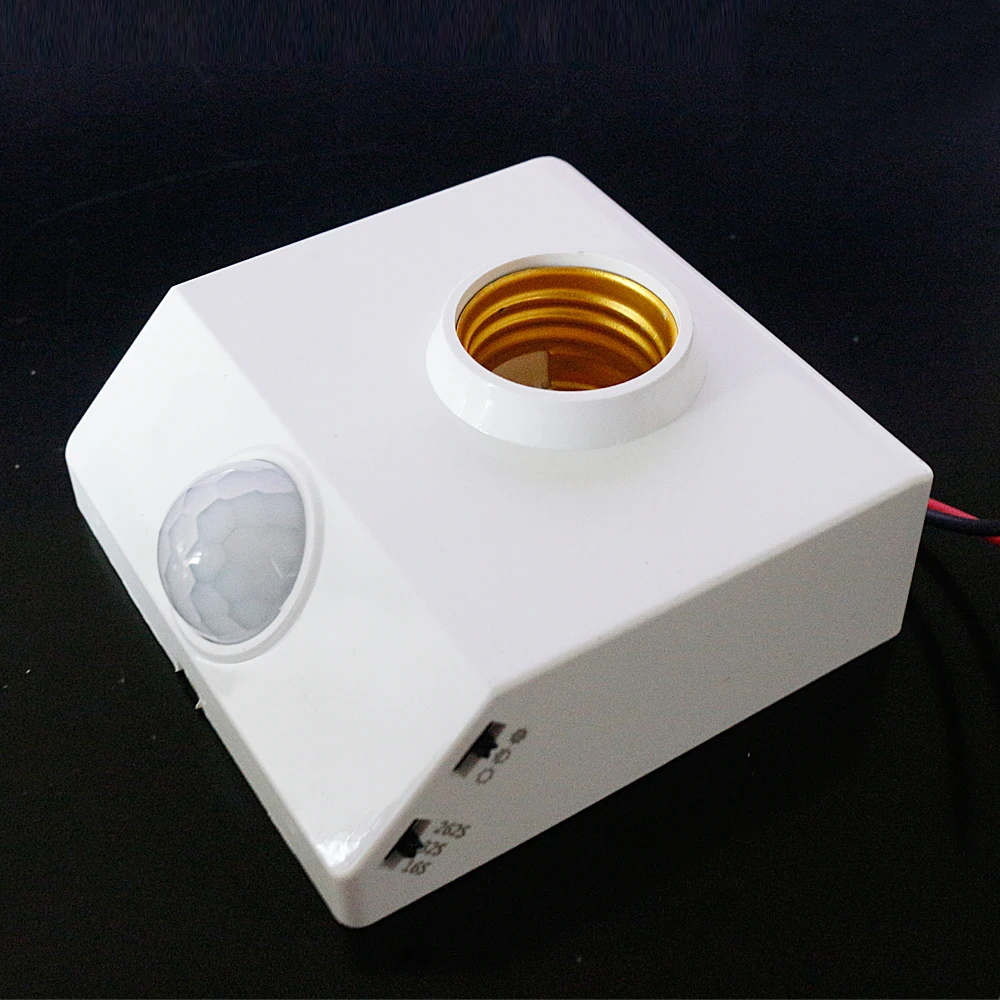 

PIR Motion Sensor Switch E27 Smart Lamp Holder With Brightness Delay Button Connected To Incandescent Lamps Energy-saving Lamps