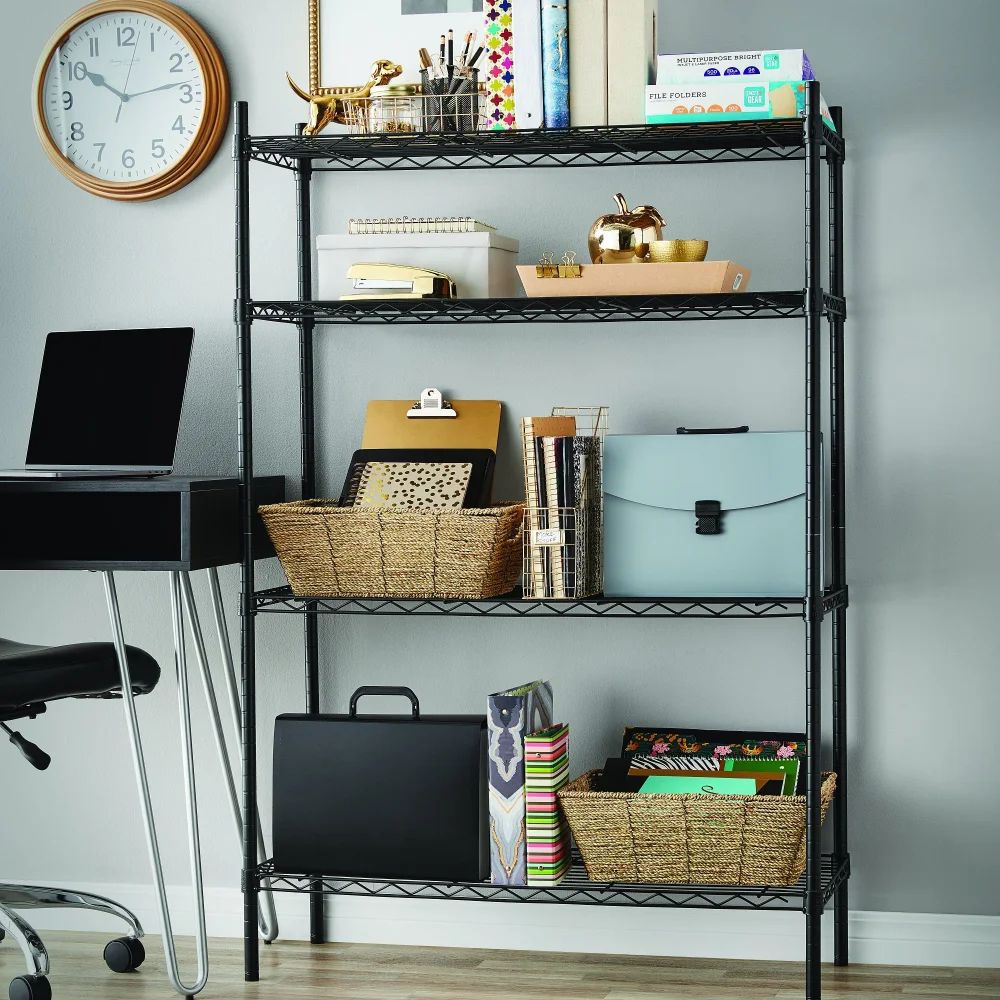 4 Tier Wire Shelf Unit, Black, Capacity 1400 Lbs Standing Shelf Units Storage Rack Shelves
4 Tier Wire Shelf Unit, Black, Capacity 1400 Lbs Standing Shelf Units Storage Rack Shelves