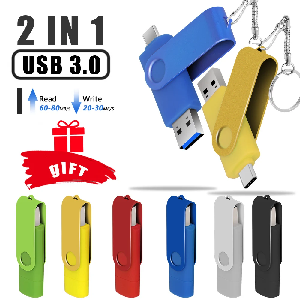 

2 в 1 OTG USB флэш-накопитель USB 3,0 & Type C & Micro USB флэш-накопитель 16 ГБ 32 ГБ 64 Гб 128 ГБ 256 ГБ 512 ГБ флэш-накопитель USB карта памяти