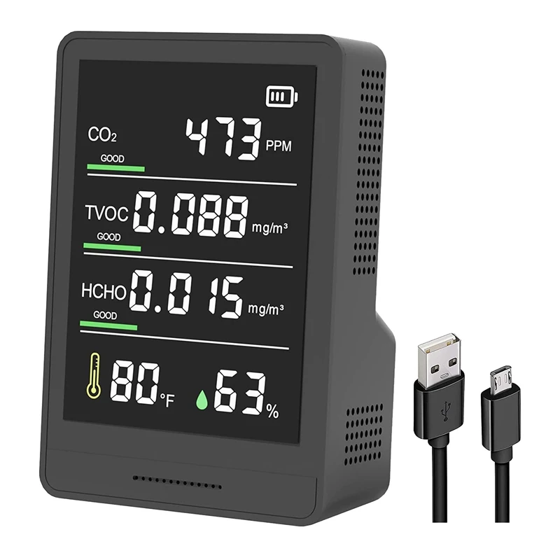 1 PCS Air Quality Monitor Air Quality Tester Indoor Monitoring Carbon Dioxide, TVOC 3.2-Inch Portable CO2 Detector
1 PCS Air Quality Monitor Air Quality Tester Indoor Monitoring Carbon Dioxide, TVOC 3.2-Inch Portable CO2 Detector