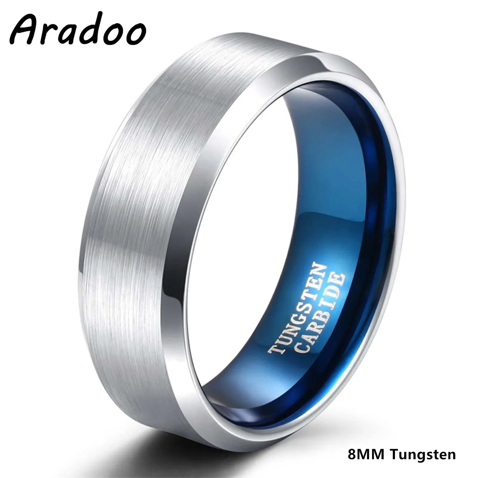 

Кольцо из вольфрамовой стали, простое матовое трехмерное кольцо для пары, кольца из карбида вольфрама