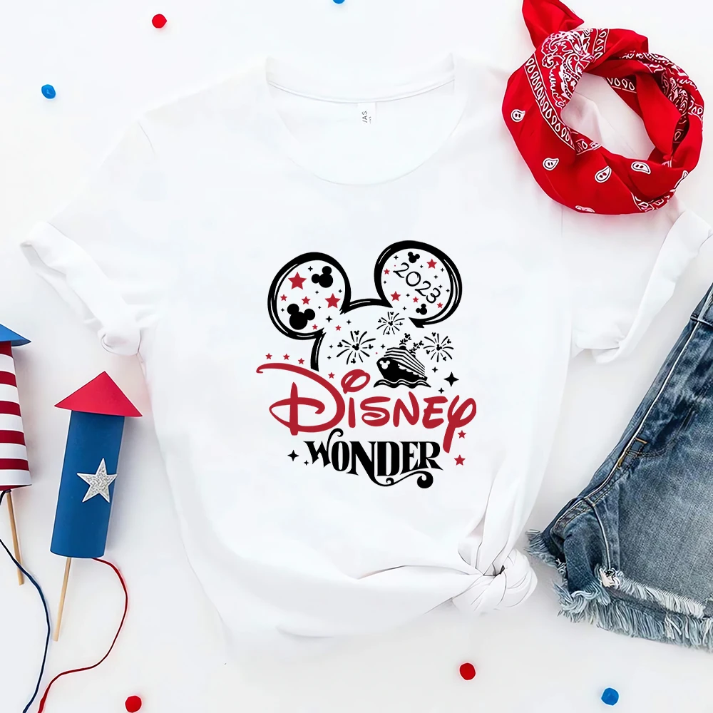 Disney Wonder Cruise 2023 Vacation Clothes for Women Fashion Mickey Design Print White T-shirts European and American Trend Tops
Disney Wonder Cruise 2023 Vacation Clothes for Women Fashion Mickey Design Print White T-shirts European and American Trend Tops
