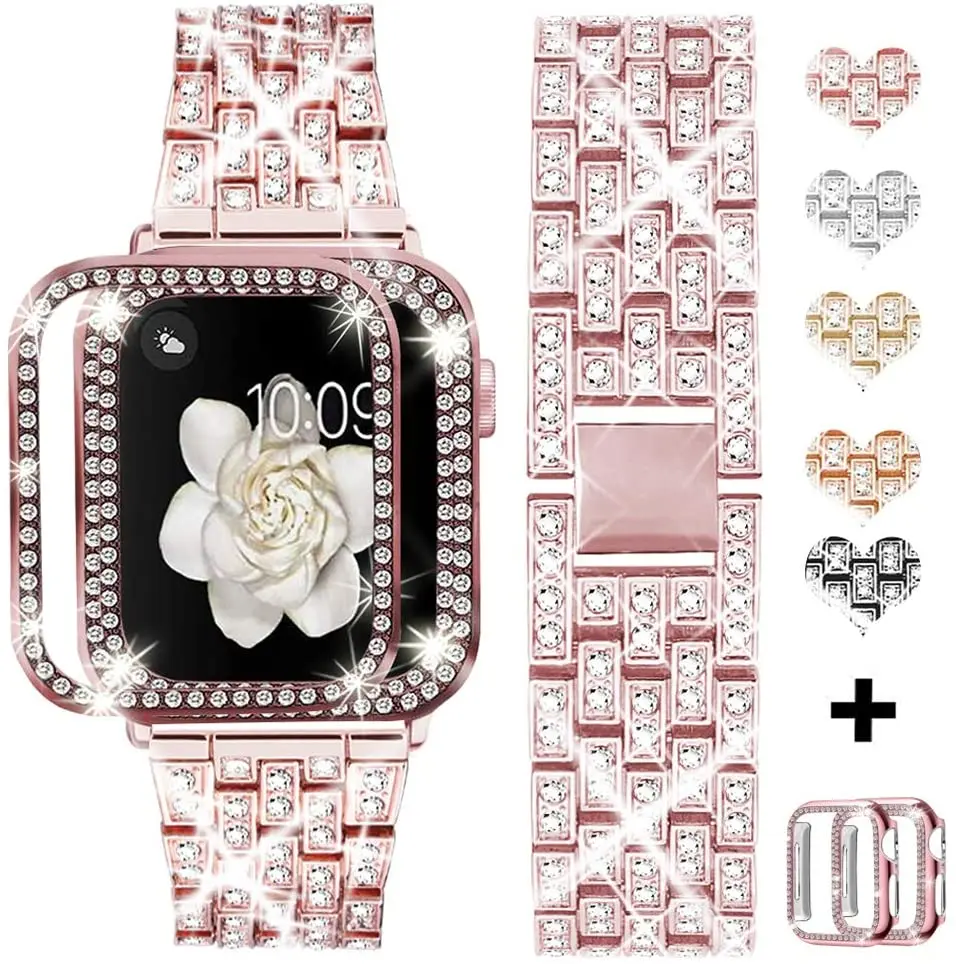 Metal Diamond Strap+Case For Apple watch 45mm 44 mm 42mm 41mm 40mm 38mm Woman Bracelet Wristband For iwatch 8 7 6 5 4 3 SE band
Metal Diamond Strap+Case For Apple watch 45mm 44 mm 42mm 41mm 40mm 38mm Woman Bracelet Wristband For iwatch 8 7 6 5 4 3 SE band