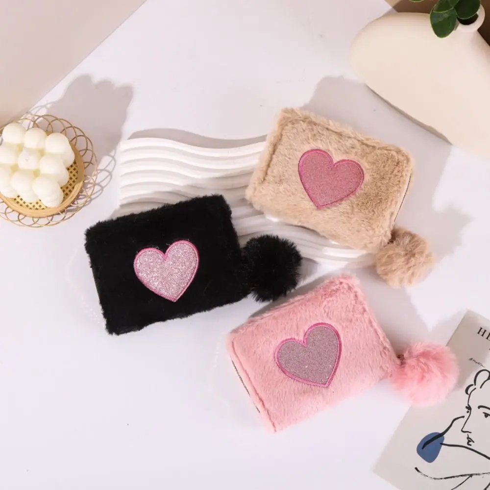 Zipper Pouch Love Embroidered Plush Coin Purse Korean Style Love Embroidered Embroidered Storage Bag Sweet Large Capacity 
Zipper Pouch Love Embroidered Plush Coin Purse Korean Style Love Embroidered Embroidered Storage Bag Sweet Large Capacity