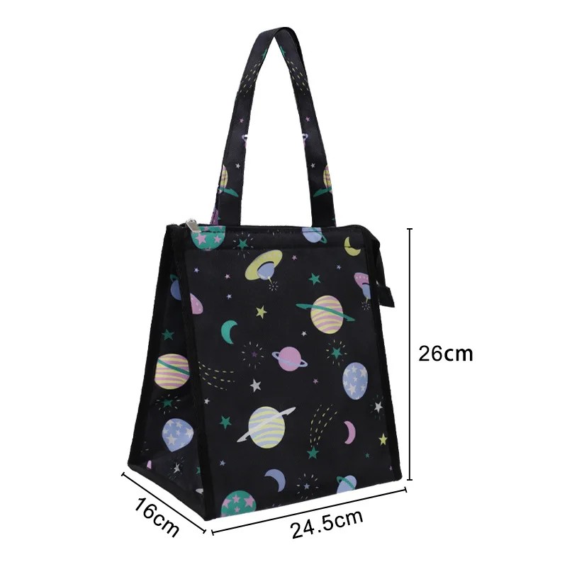 

New portable thermal insulation cooler bag multi-color lunch bag waterproof polyester aluminum foil take out lunch tote bag