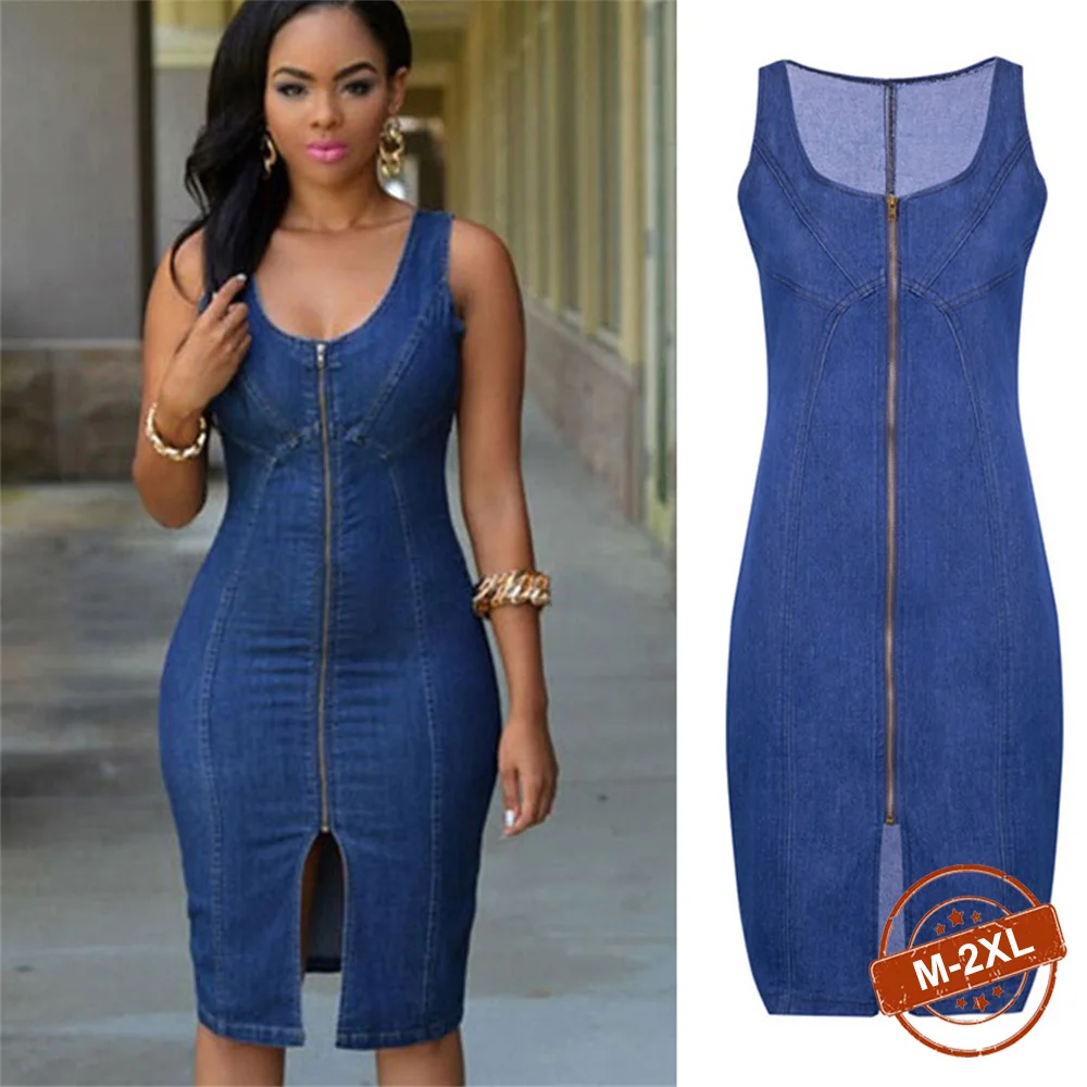 Женское летнее джинсовое платье без рукавов, сексуальное облегающее джинсовое платье на молнии, модная повседневная Офисная Женская одежд...
Женское летнее джинсовое платье без рукавов, сексуальное облегающее джинсовое платье на молнии, модная повседневная Офисная Женская одежд...