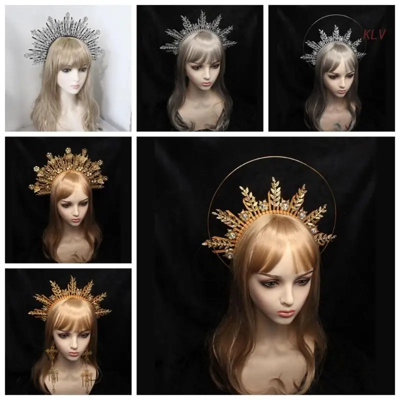 

DIY Headband Vintage Hairband Gorgeous Baroque Halo Tiaras Headpiece Goddess Princess Headpieces Crowns