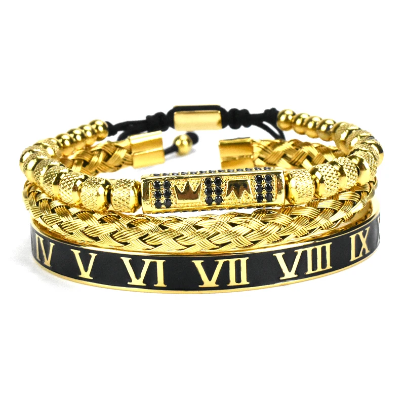 Royal Set Double Crow Adjustable Handmade Bracelet Men Stainless Steel Roman Number Bangles Pulseras Hombre CZ Couple Jewelry
Royal Set Double Crow Adjustable Handmade Bracelet Men Stainless Steel Roman Number Bangles Pulseras Hombre CZ Couple Jewelry