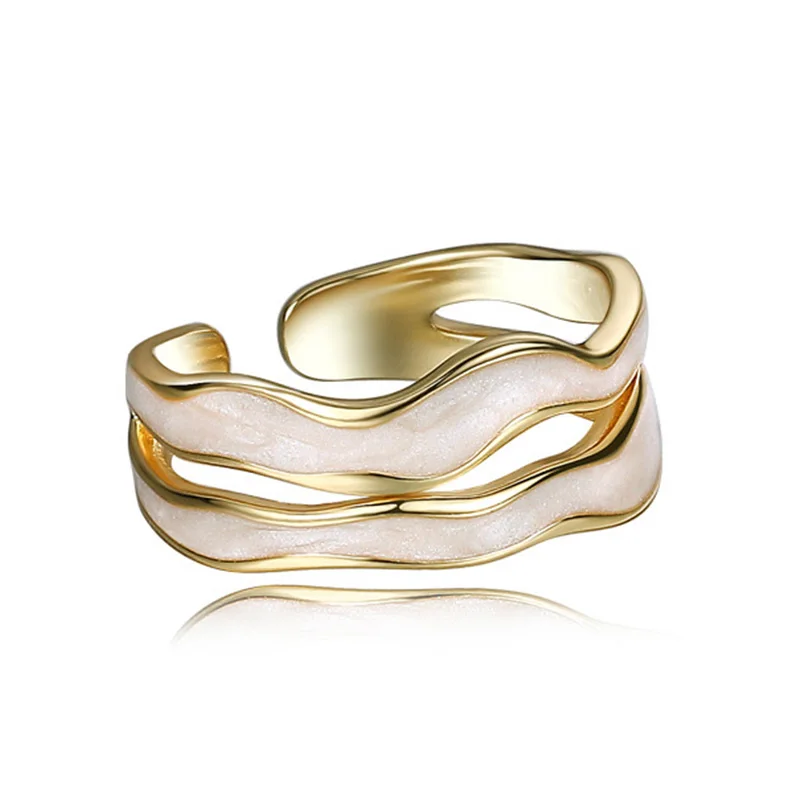 Luxury Fashion 925 Sterling Silver Enamel Hollow Adjustable Rings For Women 2022 Gold Plated Irregular Geometric Jewelry
Luxury Fashion 925 Sterling Silver Enamel Hollow Adjustable Rings For Women 2022 Gold Plated Irregular Geometric Jewelry