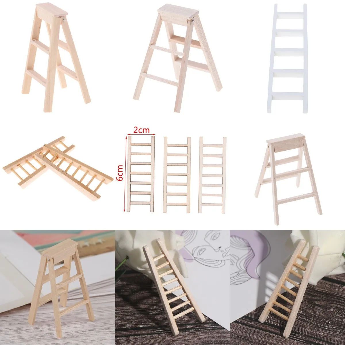 1:12 Mni Woden Ladder Miniatures Fairy Garden Decor Dollhouse Miniature Wood Step Ladder Furniture Tools 1/3PCS
1:12 Mni Woden Ladder Miniatures Fairy Garden Decor Dollhouse Miniature Wood Step Ladder Furniture Tools 1/3PCS