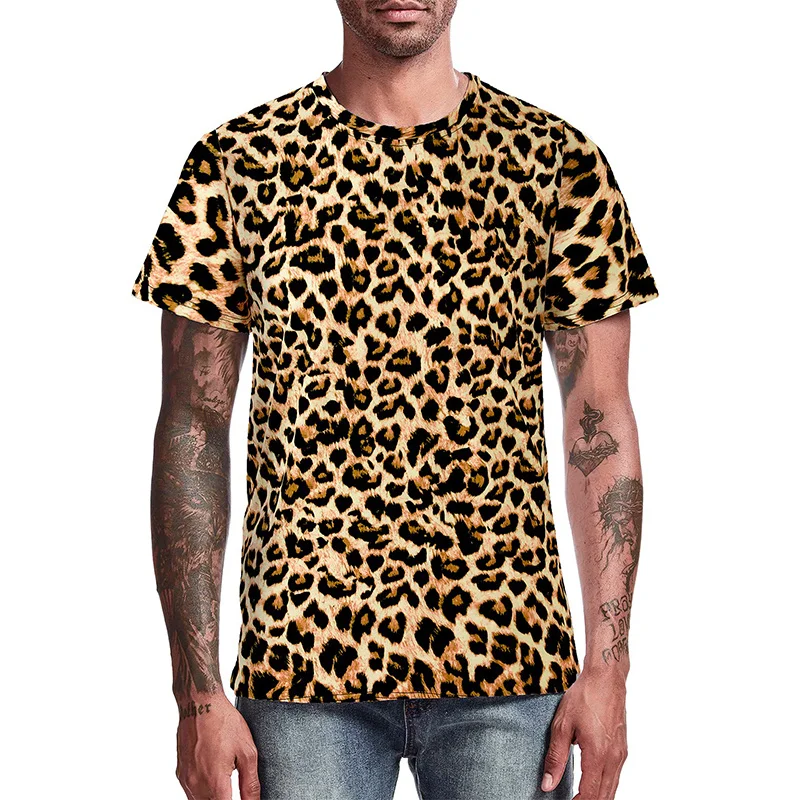 Male Fashion Trend Retro T-Shirt Leopard Printing Pattern Crew Neck Short Sleeve Daily Clothing Size Loose T Shirt For Men Tops
Male Fashion Trend Retro T-Shirt Leopard Printing Pattern Crew Neck Short Sleeve Daily Clothing Size Loose T Shirt For Men Tops