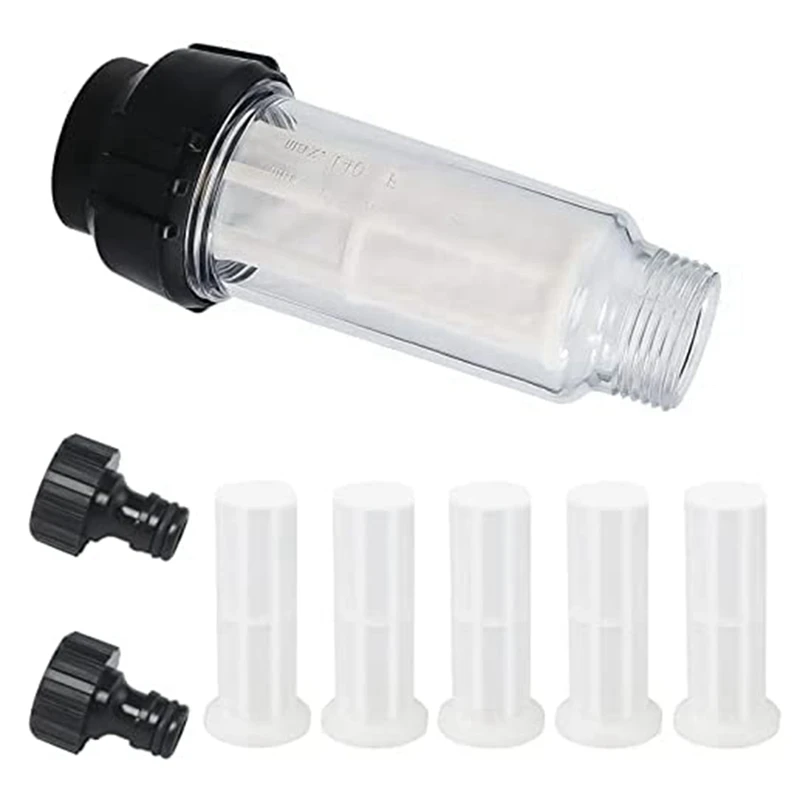 Water Filter Garden Hose, 3/4 Inch Water Pre-Filter Water Filter Set With 5 Filter Inserts + 2 Quick Adapters
Water Filter Garden Hose, 3/4 Inch Water Pre-Filter Water Filter Set With 5 Filter Inserts + 2 Quick Adapters