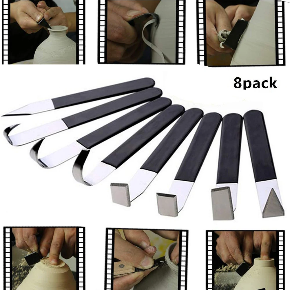 8pcs/set Multi-purpose Stainless Steel Pottery Wax Clay Sculpture Carving Fettling Trimming Tool Set With Soft Rubber Handle
8pcs/set Multi-purpose Stainless Steel Pottery Wax Clay Sculpture Carving Fettling Trimming Tool Set With Soft Rubber Handle