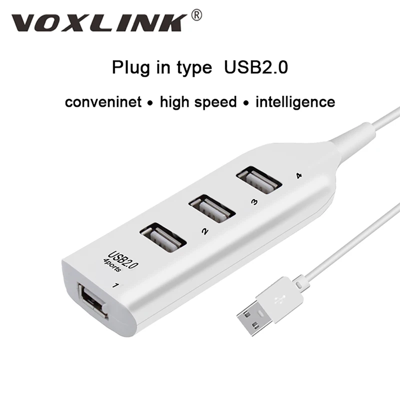 VOXLINK 4 Port USB HUB2.0 Converter Plug and Play HUB 2.0 Micro USB Adapter for laptop desktop computers Macbook Air Multiple
VOXLINK 4 Port USB HUB2.0 Converter Plug and Play HUB 2.0 Micro USB Adapter for laptop desktop computers Macbook Air Multiple