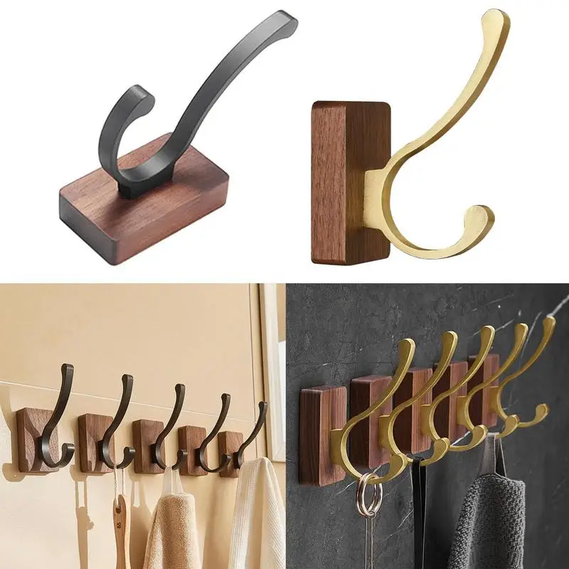 

Настенные крючки из орехового дерева, декоративные крючки для шляпы, пальто, ванной комнаты, кухни, для дома, вешалка для ключей, сумок, полотенец