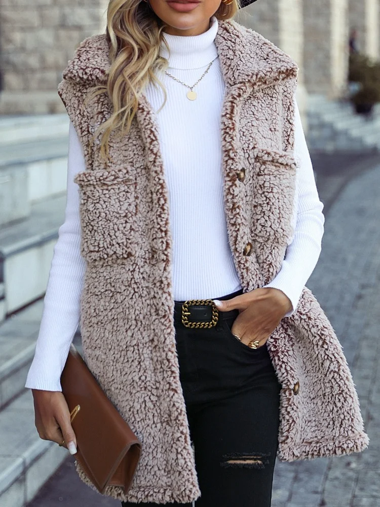 Women Casual Vest Jacket Autumn Winter Lapel Sleeveless Long Loose Casual Bubble Vest Woman Single Breasted Outerwear Coats
Women Casual Vest Jacket Autumn Winter Lapel Sleeveless Long Loose Casual Bubble Vest Woman Single Breasted Outerwear Coats