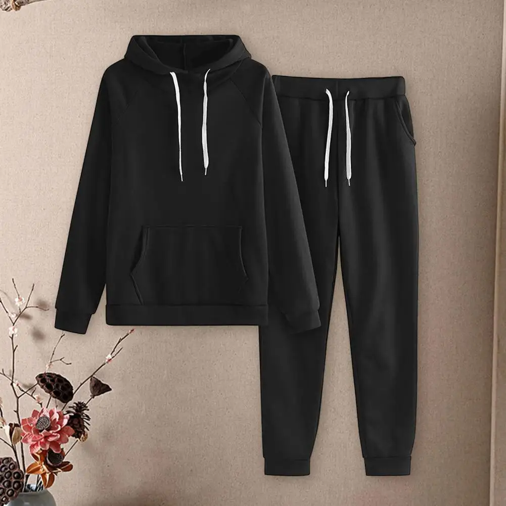 Comfortable Hoodie Pants Set Women Two-piece Suit Cozy Winter Outfit 2-piece Hoodie Pants Set with Elastic Waist for Warmth
Comfortable Hoodie Pants Set Women Two-piece Suit Cozy Winter Outfit 2-piece Hoodie Pants Set with Elastic Waist for Warmth