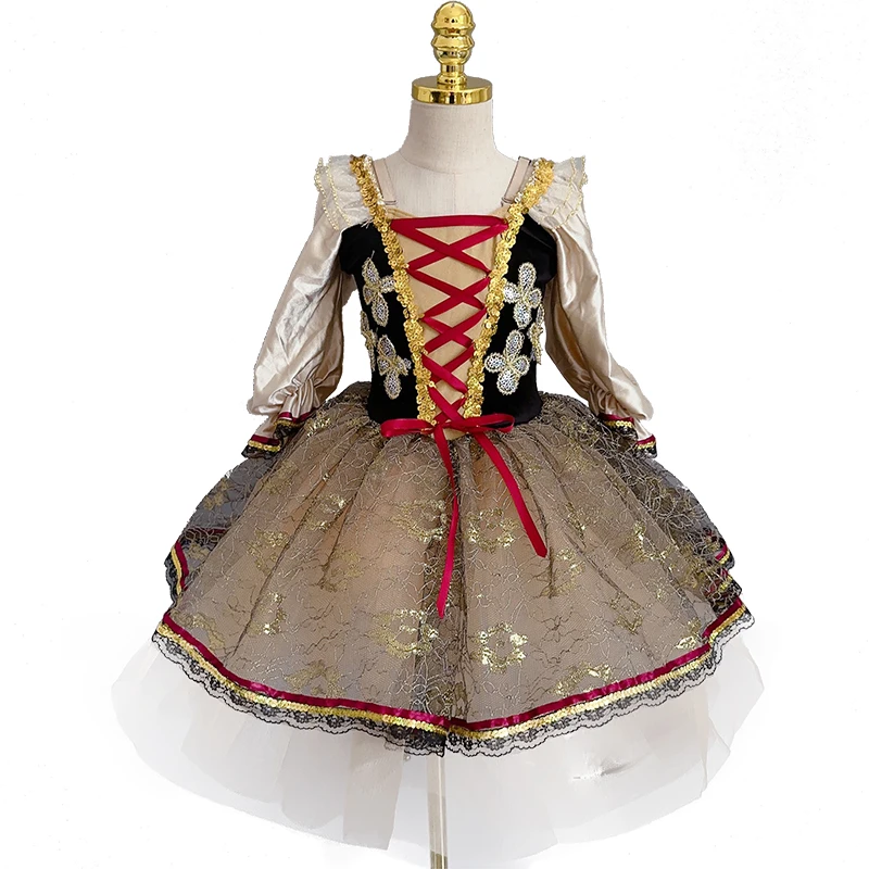

Girls Giselle Professional Ballet Skirt Sequin Palace Long Ballet Dancing Dress Children Romantic Tutus Ballerina Costumes