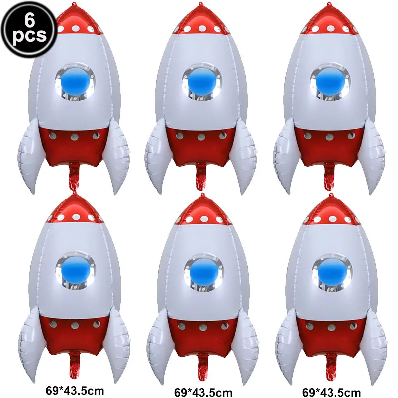 6Pcs Rocket Foil Ballons Space Helium Balloons Kids Inflatable Rocket Toys Boys Galaxy Theme Birthday Party Decorations Supplies
6Pcs Rocket Foil Ballons Space Helium Balloons Kids Inflatable Rocket Toys Boys Galaxy Theme Birthday Party Decorations Supplies