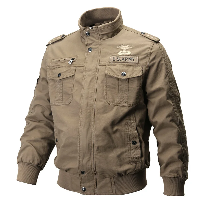 Autumn Men's Spring Cargo Jacket Flight Coat Washed Cotton Military Pilot Green Outerwear Male
Autumn Men's Spring Cargo Jacket Flight Coat Washed Cotton Military Pilot Green Outerwear Male