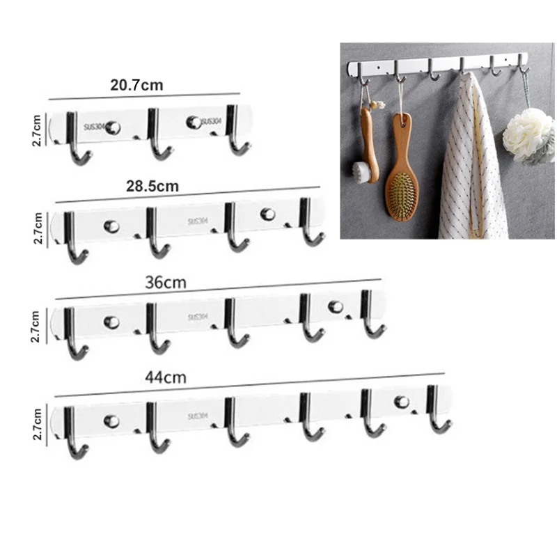 Stainless Steel Wall Hanging Storage Rack 4 5 6 Hooks Kitchen Kitchenware Towel Vloth Hanger Wall Door Bathroom Organize B4
Stainless Steel Wall Hanging Storage Rack 4 5 6 Hooks Kitchen Kitchenware Towel Vloth Hanger Wall Door Bathroom Organize B4