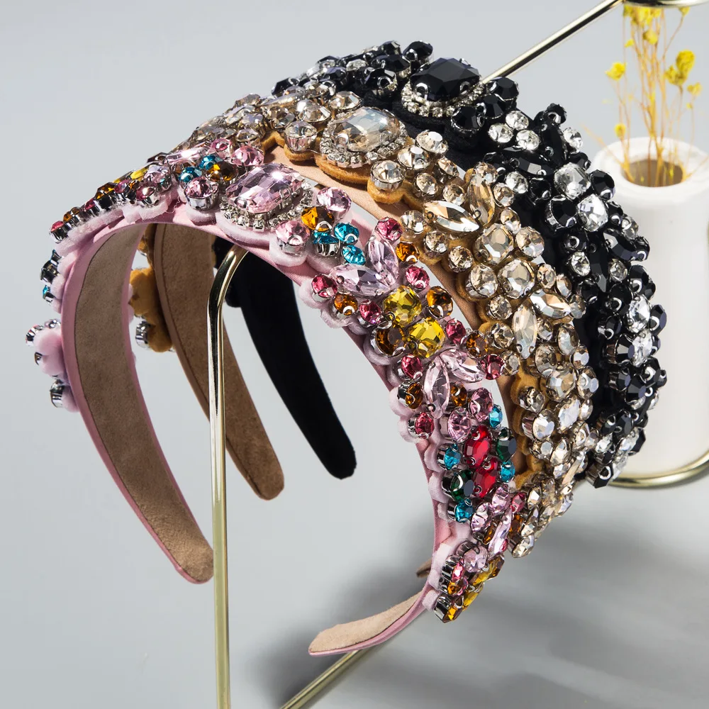 European American Colorful Rhinestone Head Band Basic Retro Baroque Fashion Hair Hoop Hair Accessories for Women
European American Colorful Rhinestone Head Band Basic Retro Baroque Fashion Hair Hoop Hair Accessories for Women