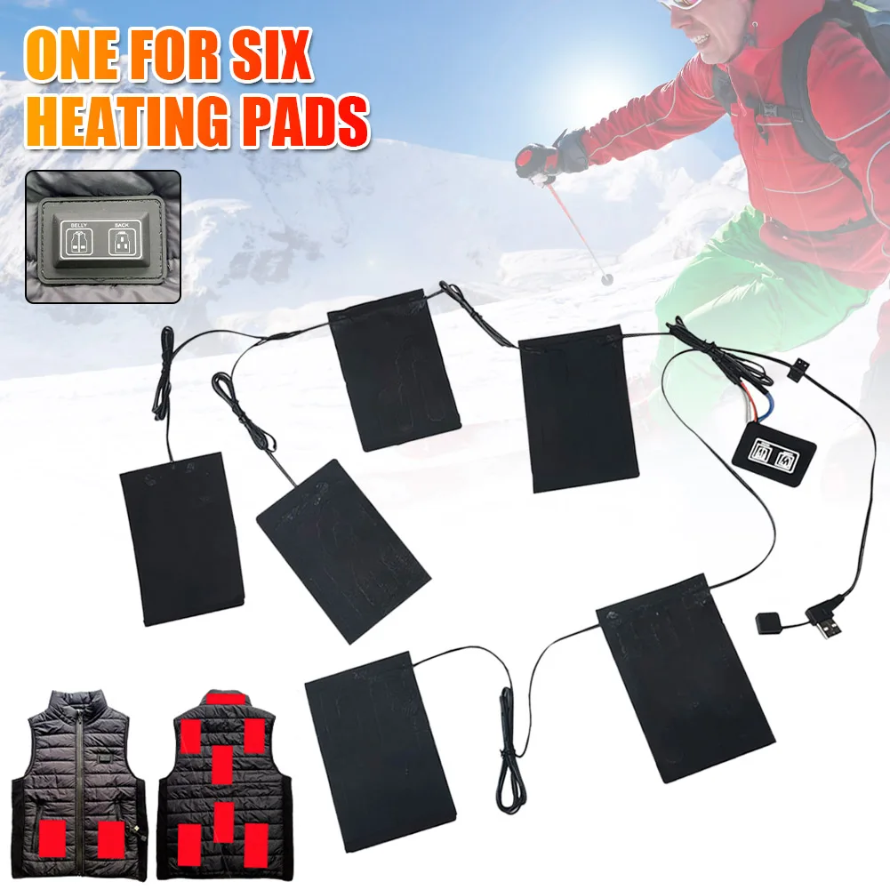 6 in 1 Electric Heating Pad USB Clothes Heated Pad With Timer 3-Gear Temperature Control Jacket Vest Heater for Camping Hiking
6 in 1 Electric Heating Pad USB Clothes Heated Pad With Timer 3-Gear Temperature Control Jacket Vest Heater for Camping Hiking