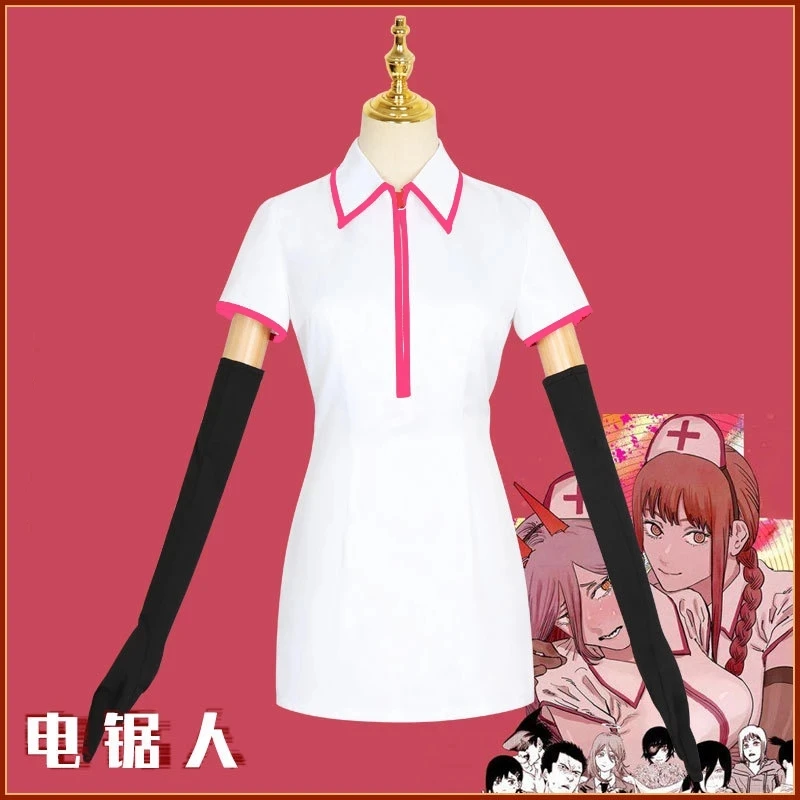 Anime Chainsaw Man Makima Cosplay Power Costume Sexy Nurse Uniform Wig Full Set Gloves Stockings
Anime Chainsaw Man Makima Cosplay Power Costume Sexy Nurse Uniform Wig Full Set Gloves Stockings