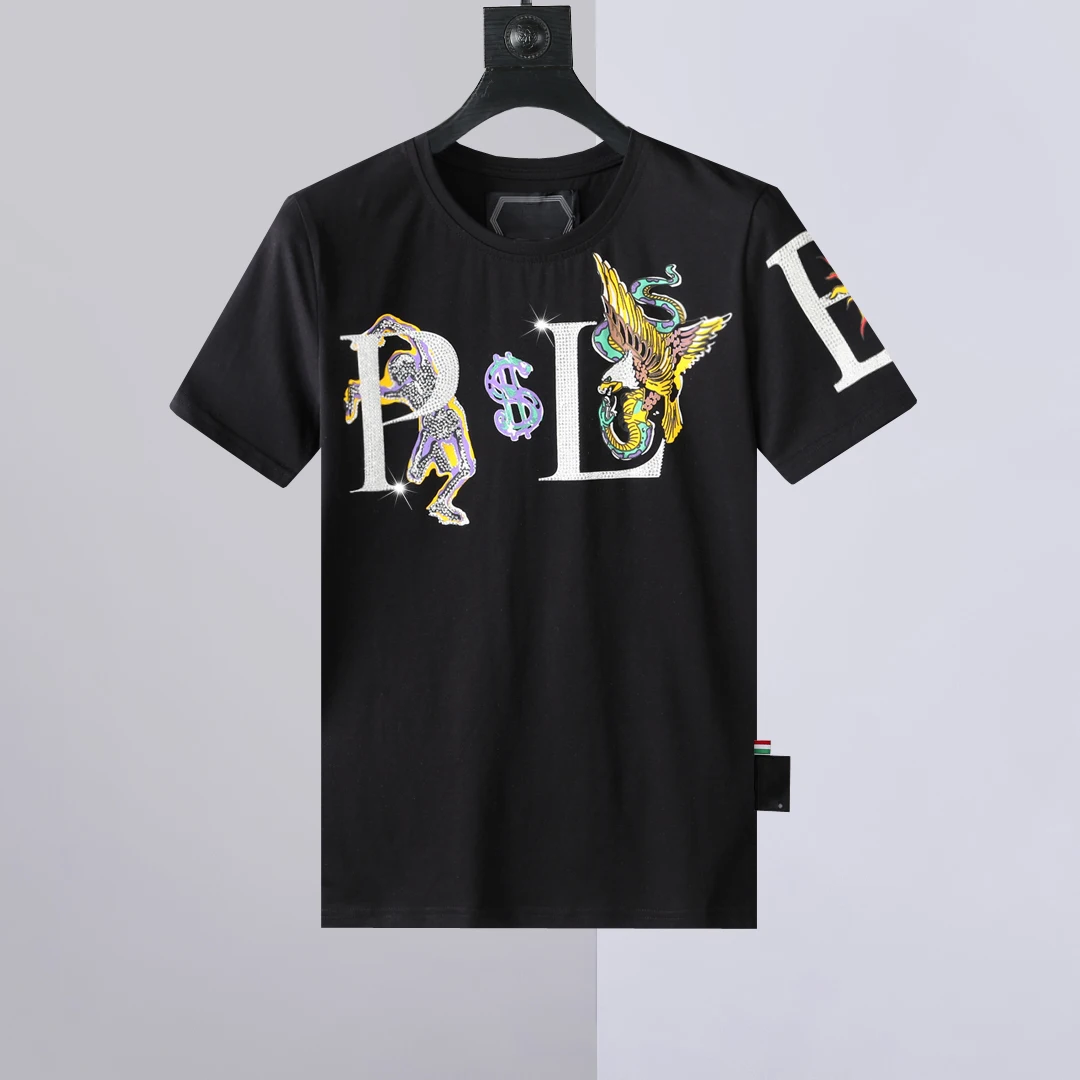 2023 summer new short sleeved men's cotton skull dragon and phoenix pattern hot diamond top slim fitting T-shirt fashion trend
2023 summer new short sleeved men's cotton skull dragon and phoenix pattern hot diamond top slim fitting T-shirt fashion trend