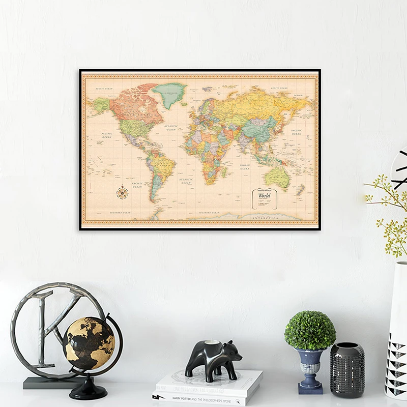 Vintage World Map 75*50cm Wall Art Poster Non-woven Canvas Painting Children School Supplies Living Room Home Decoration
Vintage World Map 75*50cm Wall Art Poster Non-woven Canvas Painting Children School Supplies Living Room Home Decoration