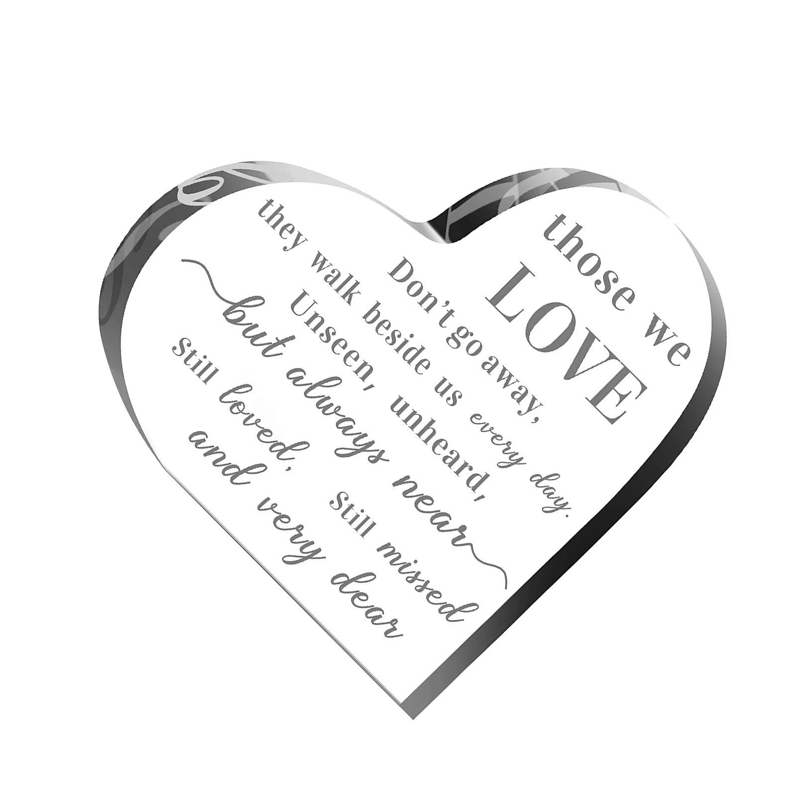 Remembrance Gift Condolence Ornament Memorial Home Decor Lettering Plaque For Loss Of Loved One Heart Shape Durable Tabletop
Remembrance Gift Condolence Ornament Memorial Home Decor Lettering Plaque For Loss Of Loved One Heart Shape Durable Tabletop