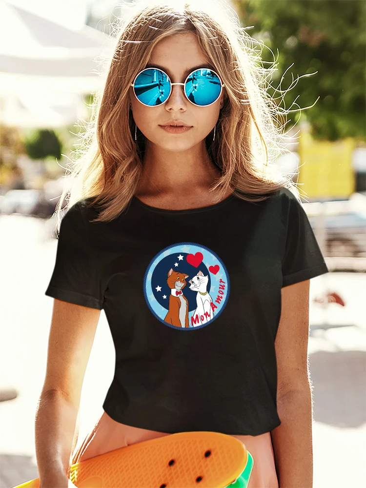 Disney The Aristocats Tees Summer Black Comfy Breathable T Shirt Women Short Sleeve Street Harajuku Urban Casual Camiseta Mujer
Disney The Aristocats Tees Summer Black Comfy Breathable T Shirt Women Short Sleeve Street Harajuku Urban Casual Camiseta Mujer