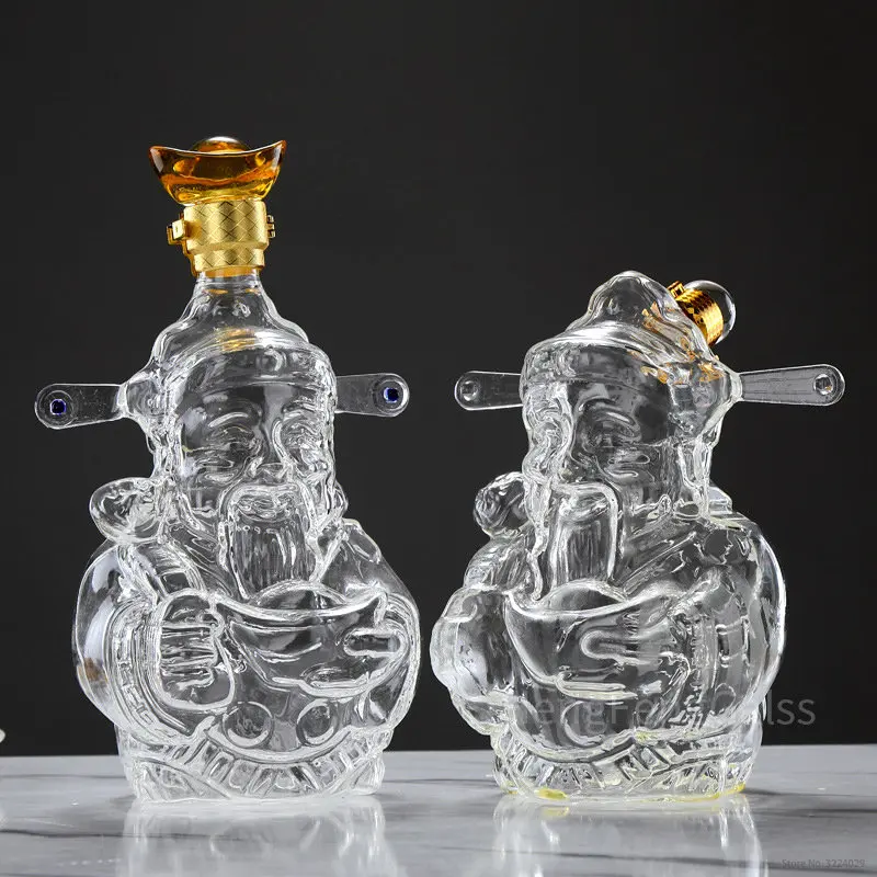 1000ML the god of wealth shaped lead-free glass barware wine decanter glass bottle whiskey decanter for Liquor Scotch Bourbon
1000ML the god of wealth shaped lead-free glass barware wine decanter glass bottle whiskey decanter for Liquor Scotch Bourbon