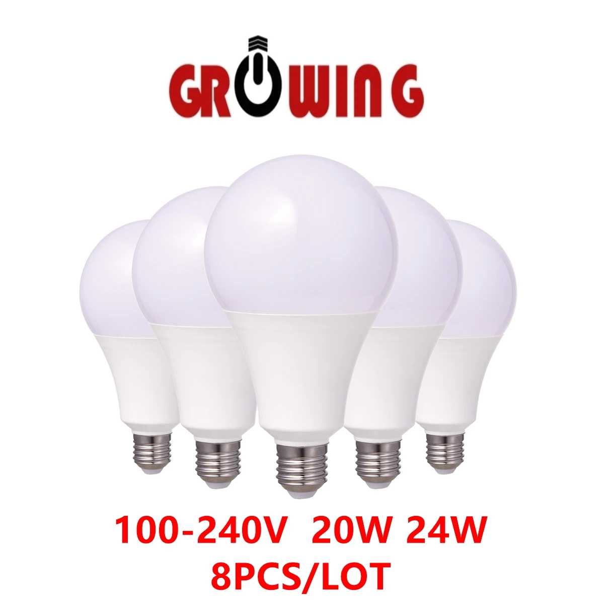 

8PCS/LOT LED high power bulb A80 100V-240V E27 B22 20W 24W 100LM/W for mall home lighting super bright warm white light