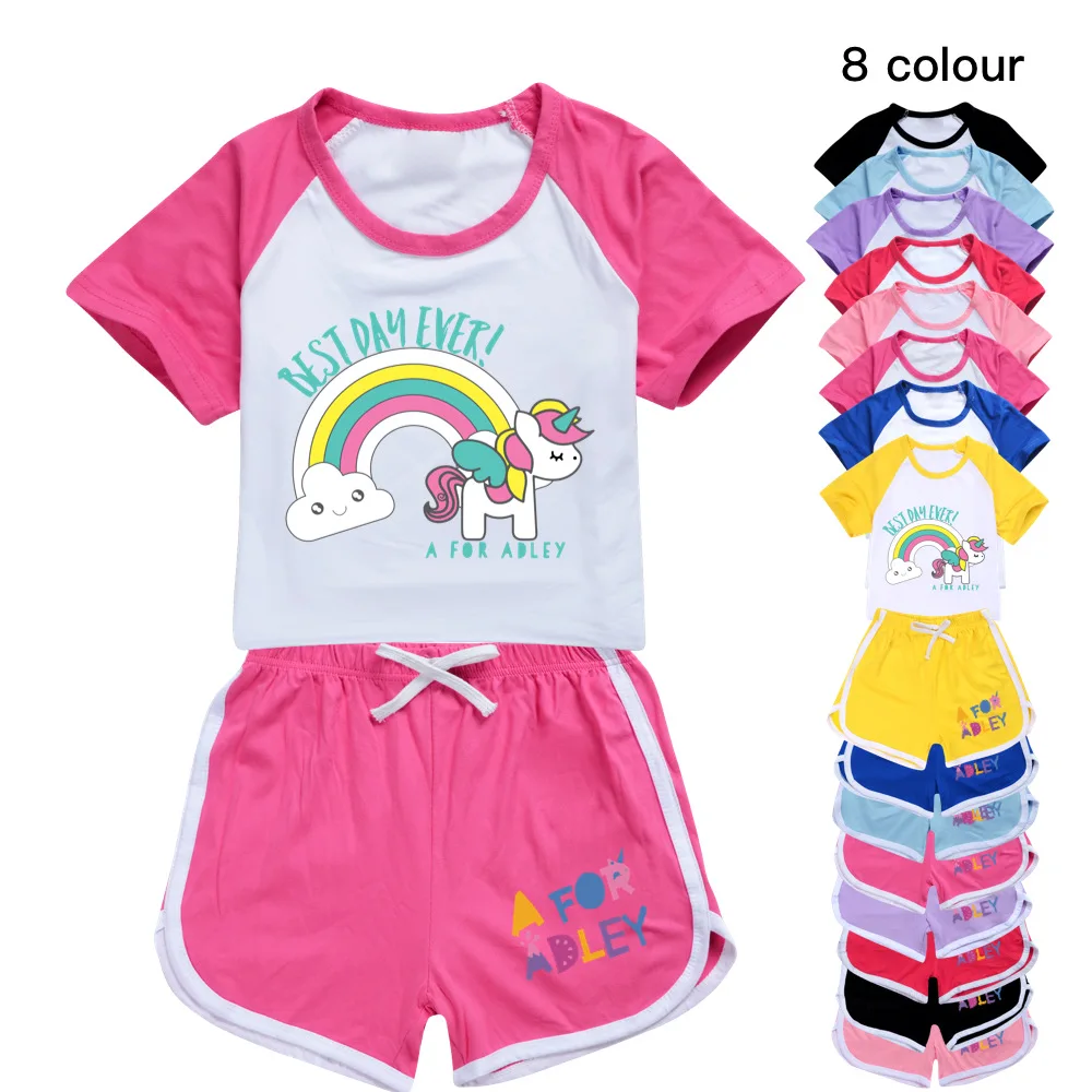 2022 Summer Girls Clothes Cute A FOR ADLEY Short Sleeve T-shirt Tops + Shorts 2Pcs Outfits Set Cotton Children Kids Boy Clothing
2022 Summer Girls Clothes Cute A FOR ADLEY Short Sleeve T-shirt Tops + Shorts 2Pcs Outfits Set Cotton Children Kids Boy Clothing