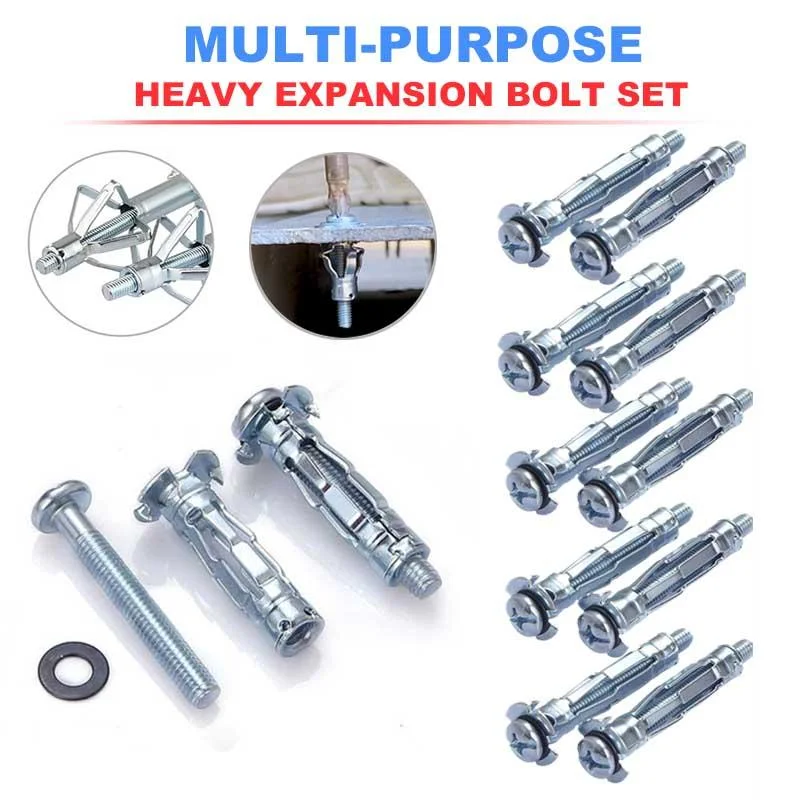 M4/5/6 Heavy Expansion Bolt Set Practical Drywall Anchor with Screws Self Drilling Wall Home Pierced for Gypsum Board Fiberboard
M4/5/6 Heavy Expansion Bolt Set Practical Drywall Anchor with Screws Self Drilling Wall Home Pierced for Gypsum Board Fiberboard