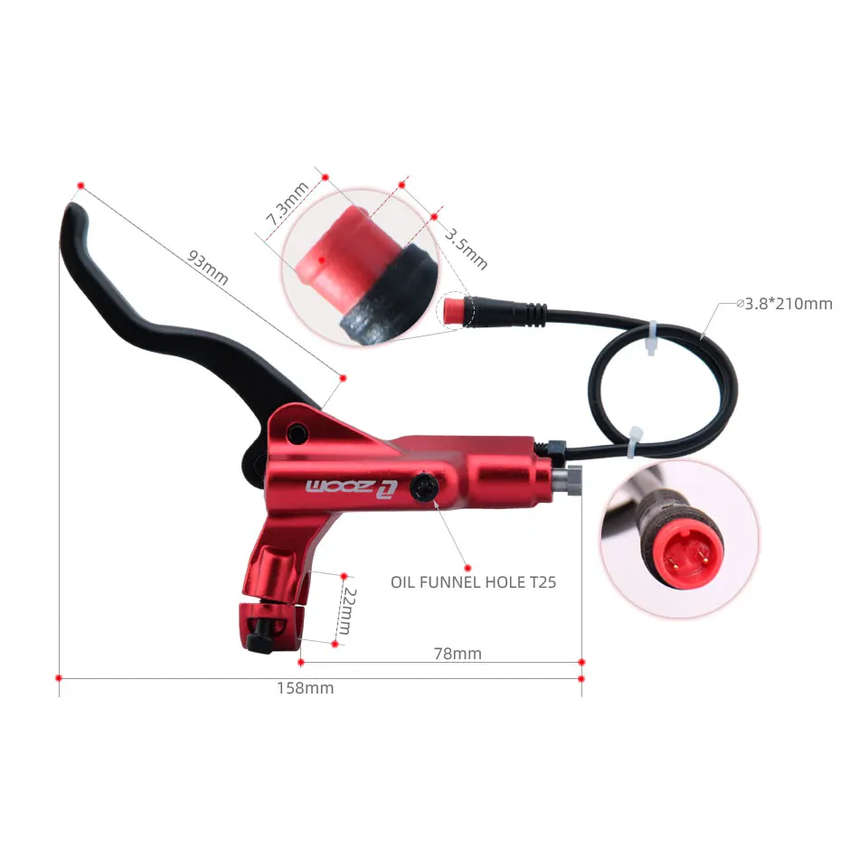 ZOOM HB876-E Electric Scooter Hydraulic Disc Brake Sensor Control Brake Ebike Power Off Oil Braking Set
ZOOM HB876-E Electric Scooter Hydraulic Disc Brake Sensor Control Brake Ebike Power Off Oil Braking Set