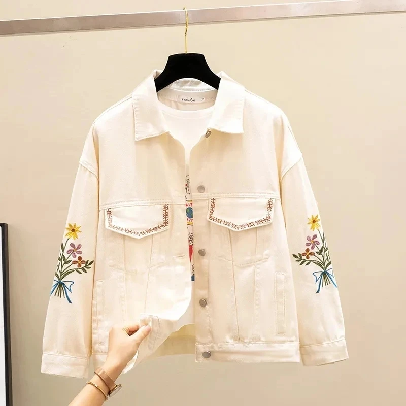 2023 New Autumn Women Denim Jacket Embroidery Overcoat Female Jeans Jacket Loose Denim Coats Outwear
2023 New Autumn Women Denim Jacket Embroidery Overcoat Female Jeans Jacket Loose Denim Coats Outwear