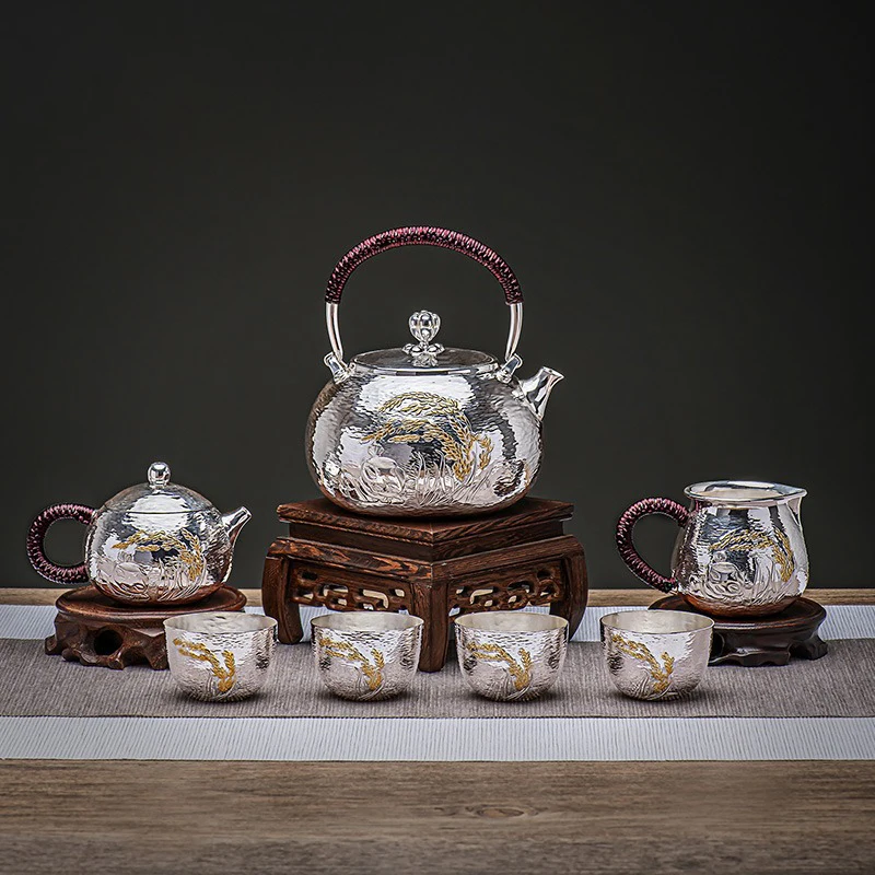 999 Pure Silver Tea Set Handmade Teapot Hand Carved Tea Coffee Pot Cup Teaware Coffee Ware Sets Kitchen
999 Pure Silver Tea Set Handmade Teapot Hand Carved Tea Coffee Pot Cup Teaware Coffee Ware Sets Kitchen