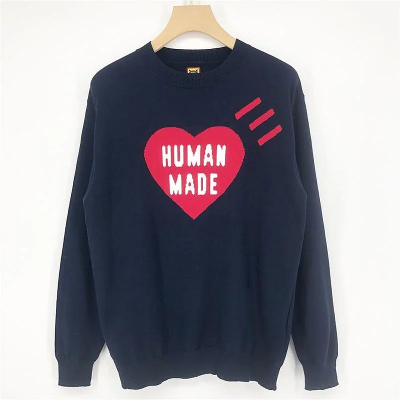 22SS Red Heart Letter Knitting HUMAN MADE Sweater Men Women EU Size 100% Cotton HUMAN MADE Pullover Fashion Winter Jaqueta
22SS Red Heart Letter Knitting HUMAN MADE Sweater Men Women EU Size 100% Cotton HUMAN MADE Pullover Fashion Winter Jaqueta
