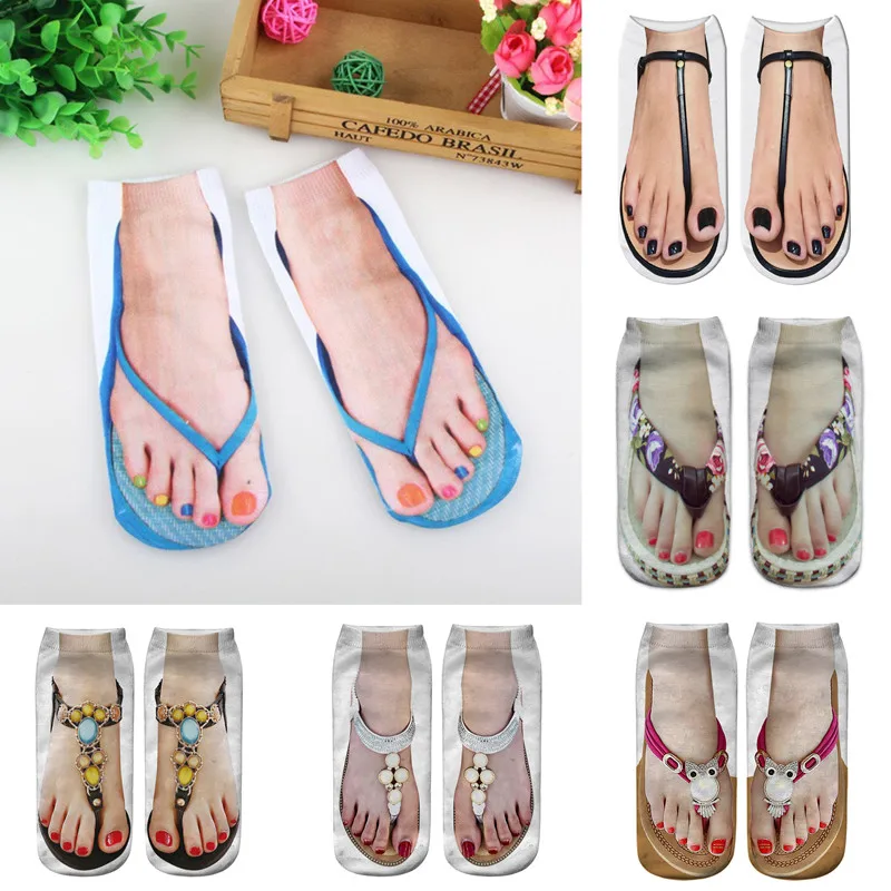 Funny 3D Printed Socks Flip Flops Slippers Sandals Pattern Summer Outdoor Cute Kawaii Cotton Low Short Soft Ankle Beach Socks
Funny 3D Printed Socks Flip Flops Slippers Sandals Pattern Summer Outdoor Cute Kawaii Cotton Low Short Soft Ankle Beach Socks
