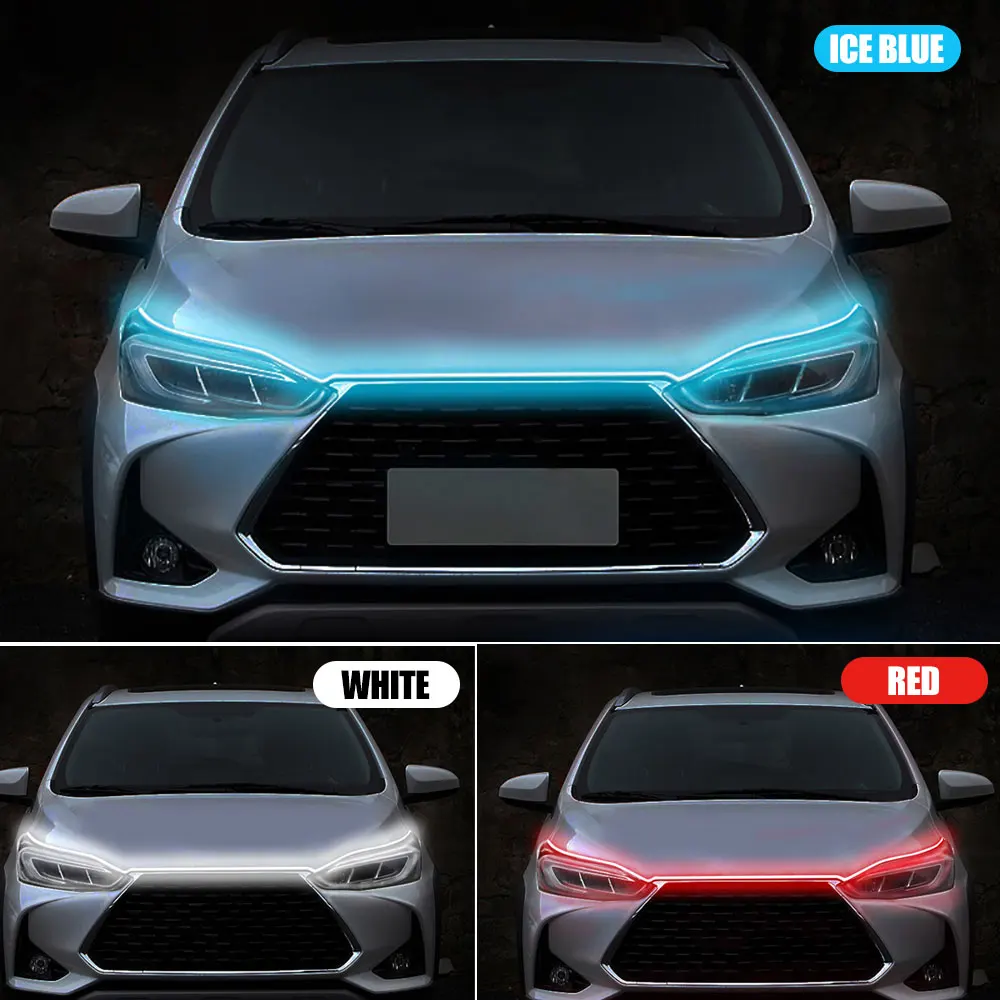Car Hood Daytime Running Light Strip Waterproof Flexible LED Auto Decorative Atmosphere Lamp Ambient Backlight 12V Universal
Car Hood Daytime Running Light Strip Waterproof Flexible LED Auto Decorative Atmosphere Lamp Ambient Backlight 12V Universal