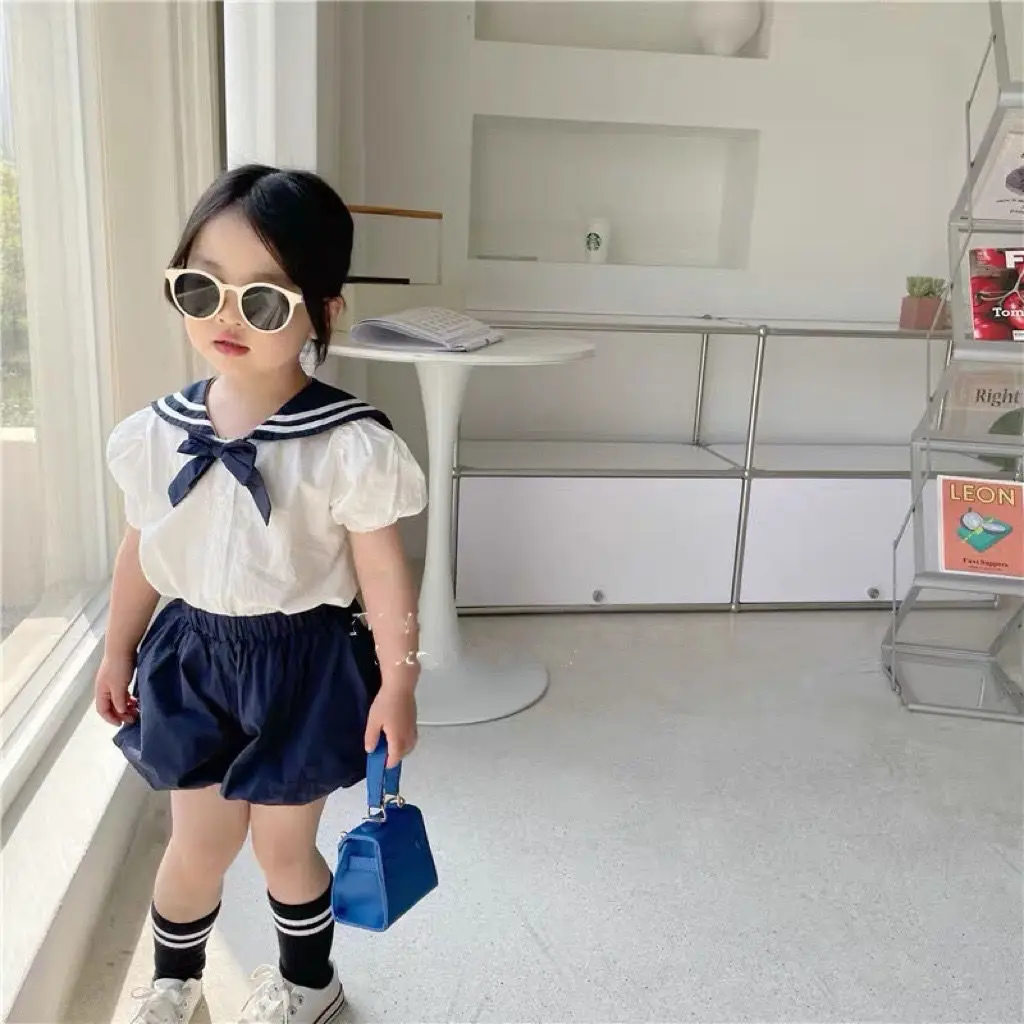 Baby Girls Sailor School Style Outfit Clothes Summer Kids Blouse Top And Bottom Shorts Clothing Two Piece Set Korean Children's
Baby Girls Sailor School Style Outfit Clothes Summer Kids Blouse Top And Bottom Shorts Clothing Two Piece Set Korean Children's