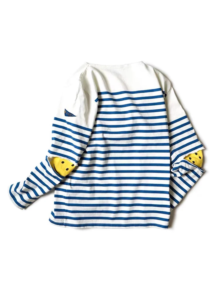 Blue and white striped pure cotton long sleeved smiley face stitching t-shirts Long sleeve Unisex t shirts clothes streetwear
Blue and white striped pure cotton long sleeved smiley face stitching t-shirts Long sleeve Unisex t shirts clothes streetwear